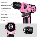 DEKO 126-Piece Power Tool Combo Kit With 8V Cordless Drill