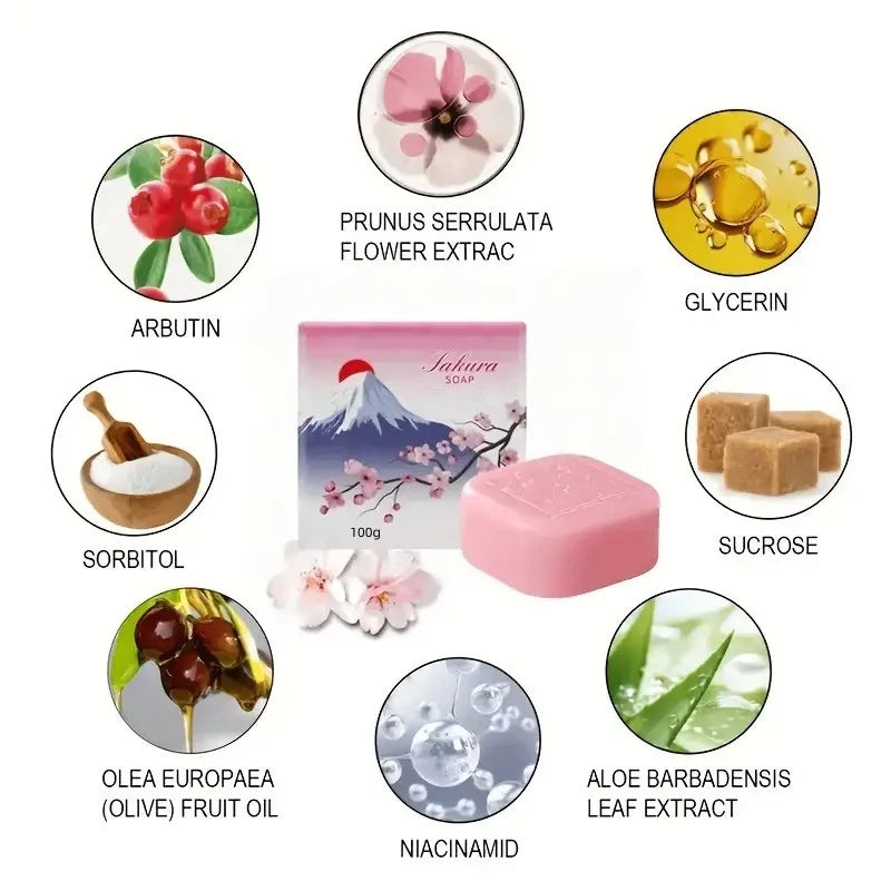 Zudaifu Sakura Bar Soap Deep Cleansing Kit for Soft Skin
