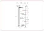 Artisan - 5 Shelf Bookcase, Handcrafted