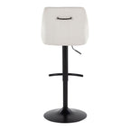 Hannah - Transitional Adjustable Barstool With Swivel With Rounded T Footrest (Set of 2)