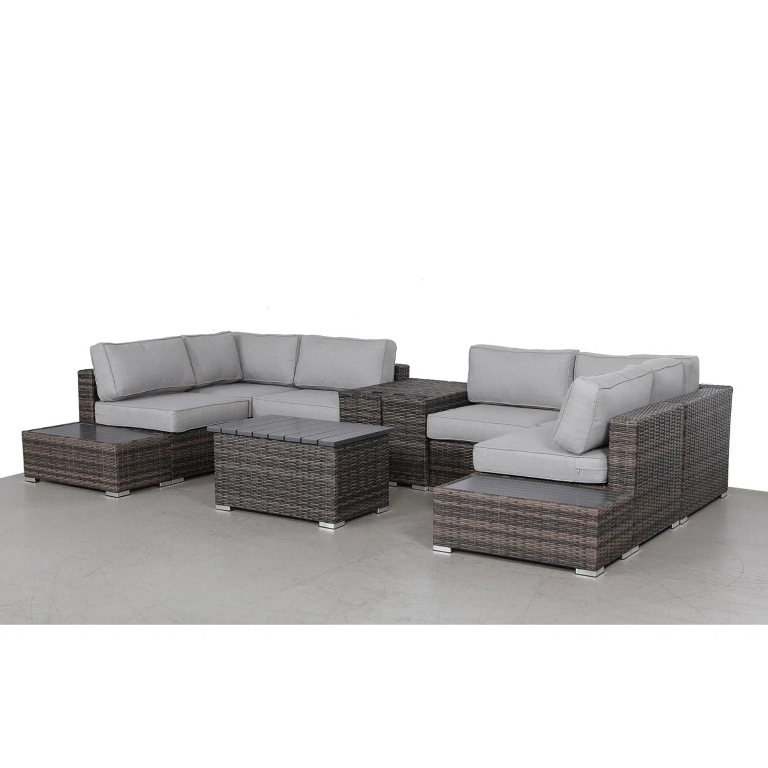 Wicker Sectional Seating Group With Cushions