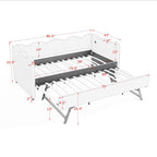 Gingham Daybed With USB Charging Port, Wave Shaped Design
