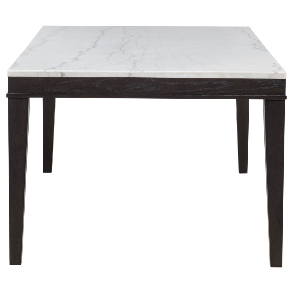Averill 7-piece White Marble Top Dining Set Tan and Coffee Bean