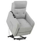 Dayes Upholstered Power Lift Recliner Chair Light Grey