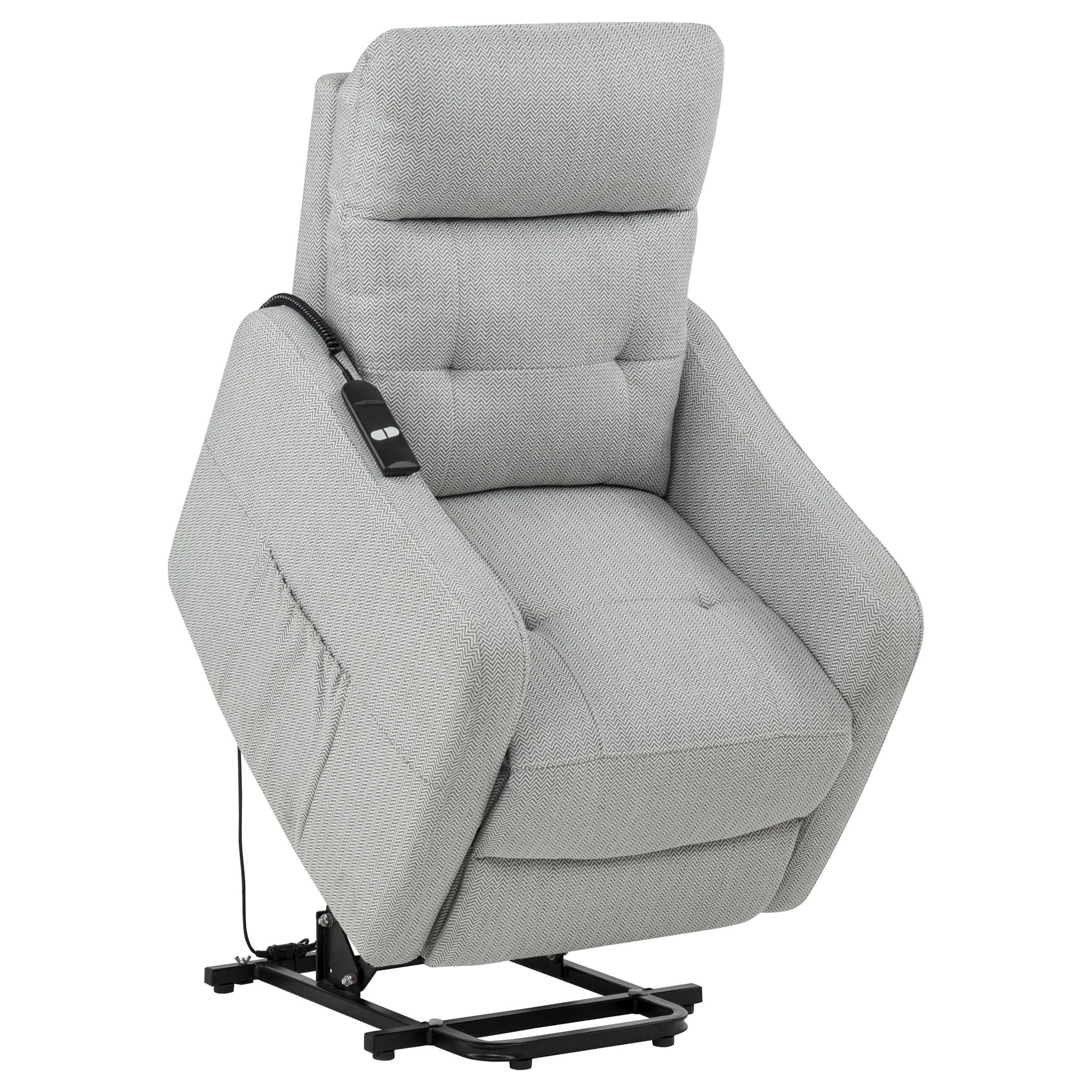 Dayes Upholstered Power Lift Recliner Chair Light Grey