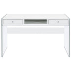 Dobrev 48-inch 2-drawer Writing Desk White High Gloss
