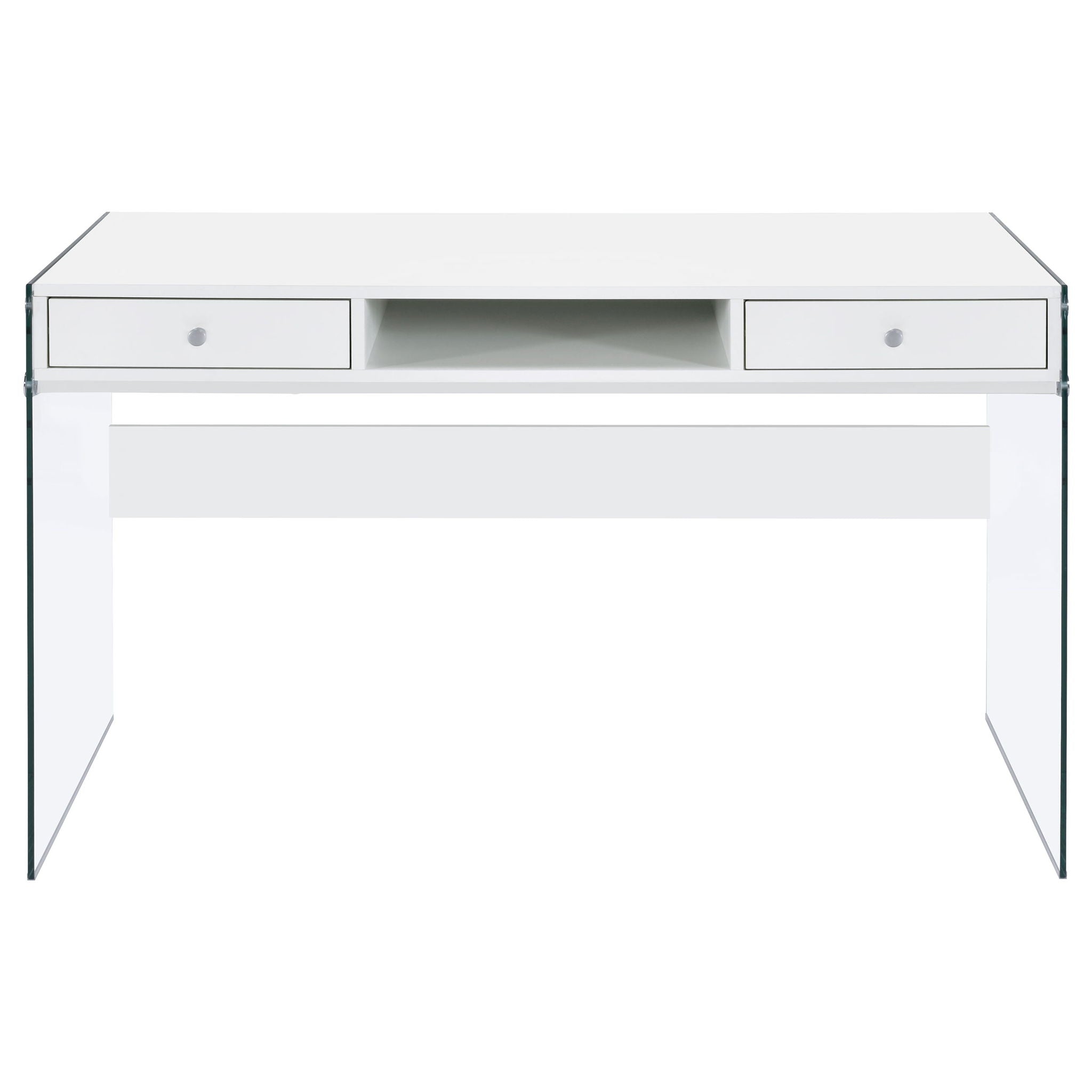 Dobrev 48-inch 2-drawer Writing Desk White High Gloss
