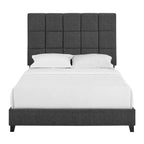 Squares Upholstered Headboard Platform Bed
