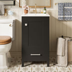 Bathroom Vanity With Ceramic Sink, Soft Close Drawers, Door Organizer, Divider Drawer, Adjustable Foot Pads