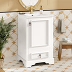 Bathroom Vanity With Sink, Soft Close Door, Adjustable U-Shaped Shelf