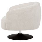 Dave Upholstered Barrel Back Swivel Club Chair Beige