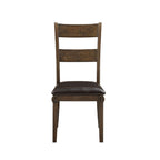 Nabirye - Side Chair (Set of 2) - Esspresso Synthetic Leather & Dark Oak