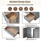 Shaker Free Standing Bathroom Vanity Cabinet & Sink, Soft Close Drawers, Soft Close Doors