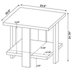 Dawn Square Engineered Wood End Table Mango Brown