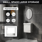 Modern Bathroom Vanity With Ceramic Basin, Wall Mounted Floating Sink Combo, Storage Cabinet