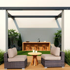 Wide Armless Outdoor Chairs With Cushions (Set of 2)