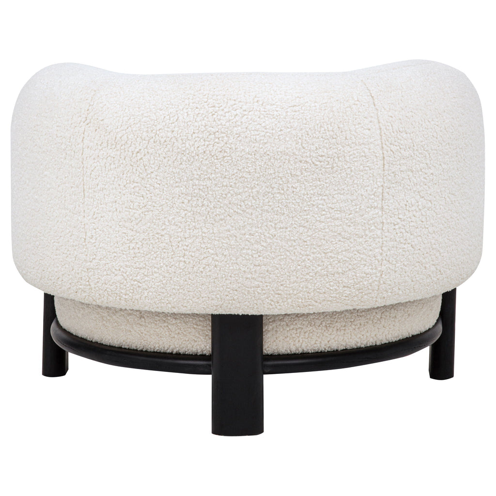 Lawler Upholstered Barrel Back Accent Chair Ivory and Black