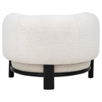 Lawler Upholstered Barrel Back Accent Chair Ivory and Black