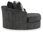 Biddeford - Oversized Swivel Accent Chair - Shadow