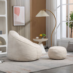 Bedding Bean Bag Sofa Chair High Pressure Foam With Footrest