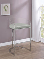 Thermosolis Clear Acrylic Bar Chair Chrome (Set of 2)