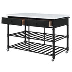 Emery - Kitchen Island - White Cultured Marble Top & Gray