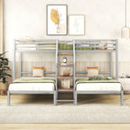 Metal Bunk Bed With Storage Shelves Staircase