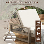 Outdoor Lounge Chairs, 5 Position Chaise Lounge With Adjustable Backrest (Set of 2) - Gray