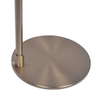 Serene - Floor Lamp With Rotary Switch Base Linen Shade - Brushed Nickel / White