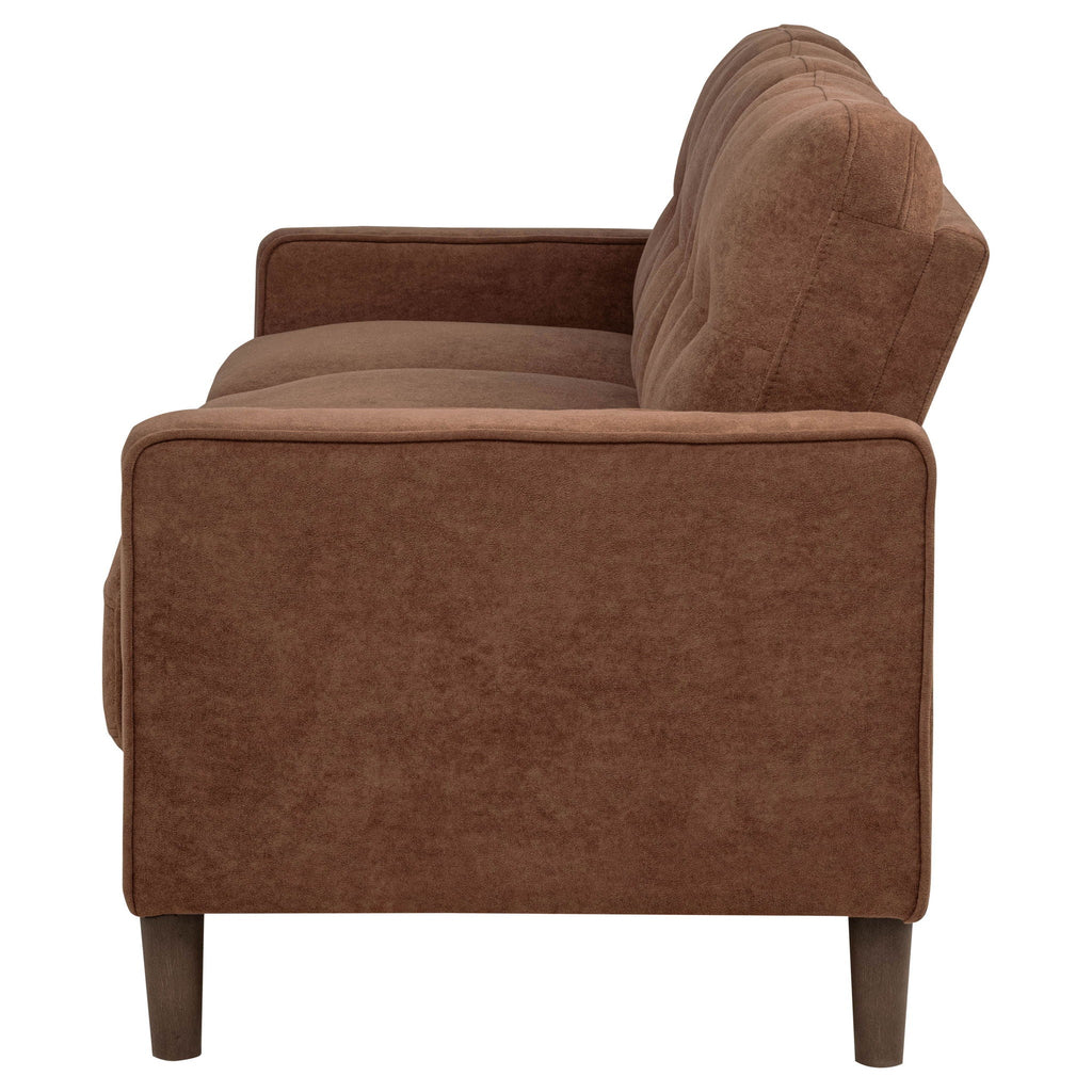 Bowen II Fabric Upholstered Track Arm Sofa Rust