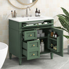 Bathroom Vanity With Top Sink, Storage Cabinet With 2 Drawers, Tip Out Drawer