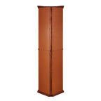 Corner Curio Cabinet With Lights, Adjustable Tempered Glass Shelves, Mirrored Back, Display Cabinet (E26 Light Bulb Not Included)