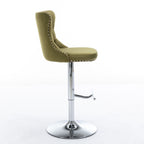 Swivel Barstools Adjusatble Seat Height From 25-33", Modern Upholstered Base Bar Stools With Backs Comfortable Tufted For Home Pub And Kitchen Island (Set of 2)