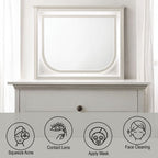 Laveda - Mirror With LED - Pearl White