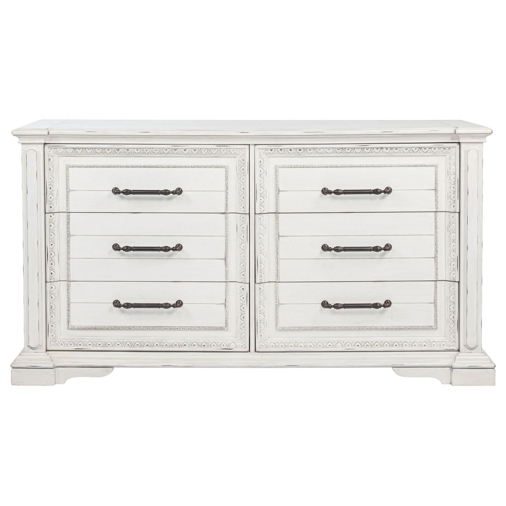 McKinney 6-drawer Bedroom Dresser Cabinet Vintage White