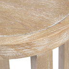 Accent Table Round Rustic Ash Veneer Reclaimed Wheat - Natural
