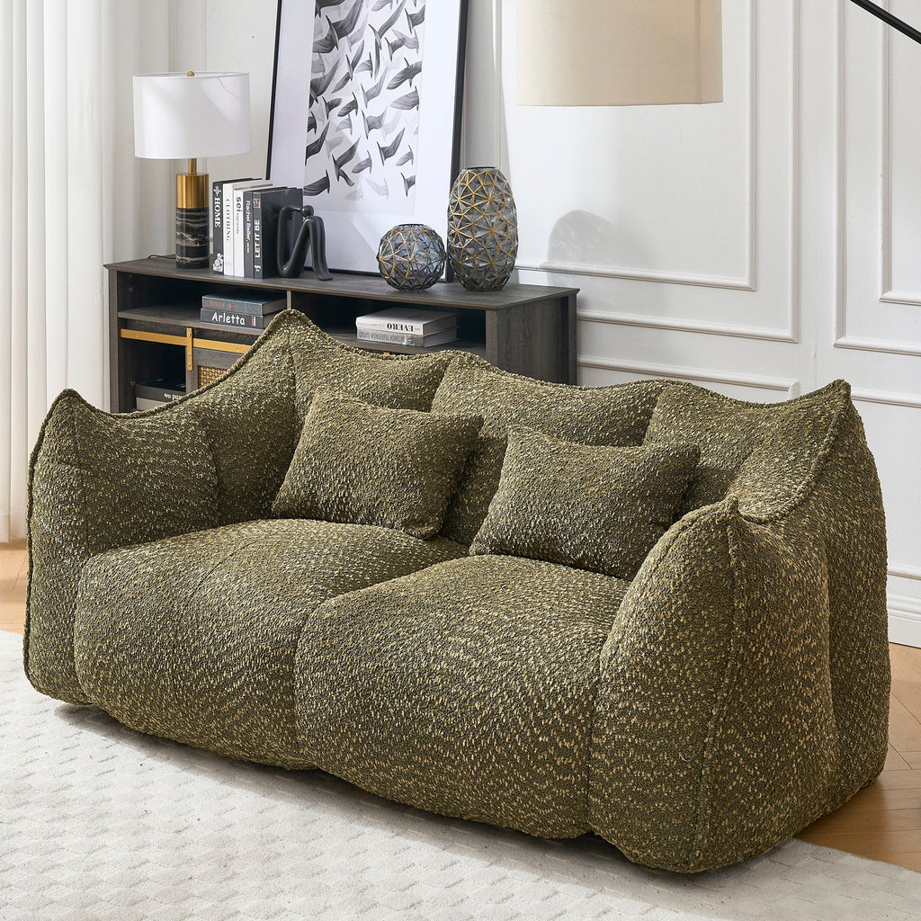Comfortable Dual Beanbag Chair With High Resilience Foam Core For 2 People
