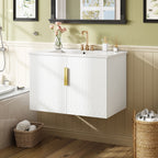Bathroom Vanity With Sink, Rectangular Storage Cabinet With 2 Soft Closing Doors