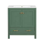 Bathroom Vanity With Single Sink, Combo Cabinet Undermount Sink, Bathroom Storage Cabinet With 2 Doors And A Drawer, Soft Closing, Multifunctional Storage, Solid Wood Frame