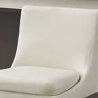 Upholstered Swivel Bar Stools With Ergonomic Design (Set of 2) - Cream White