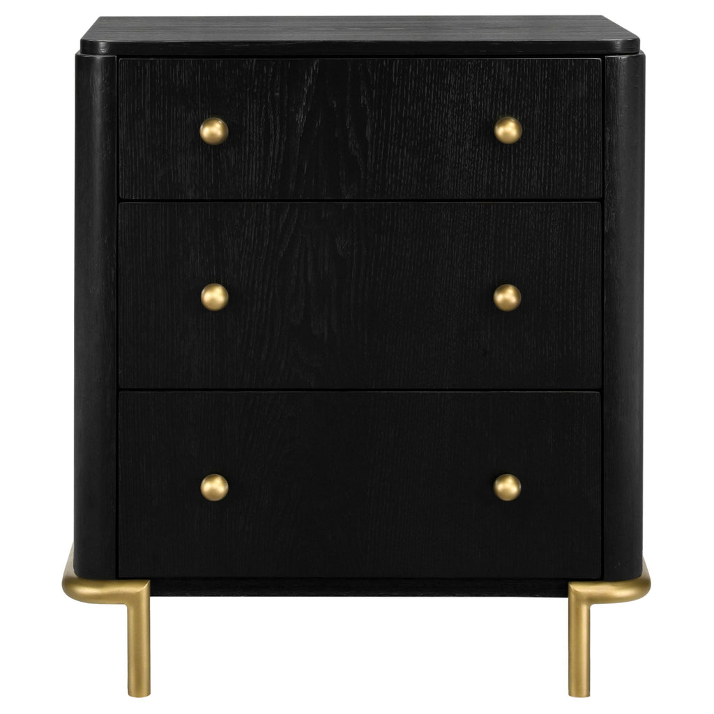 Arini 3-drawer Nightstand Black