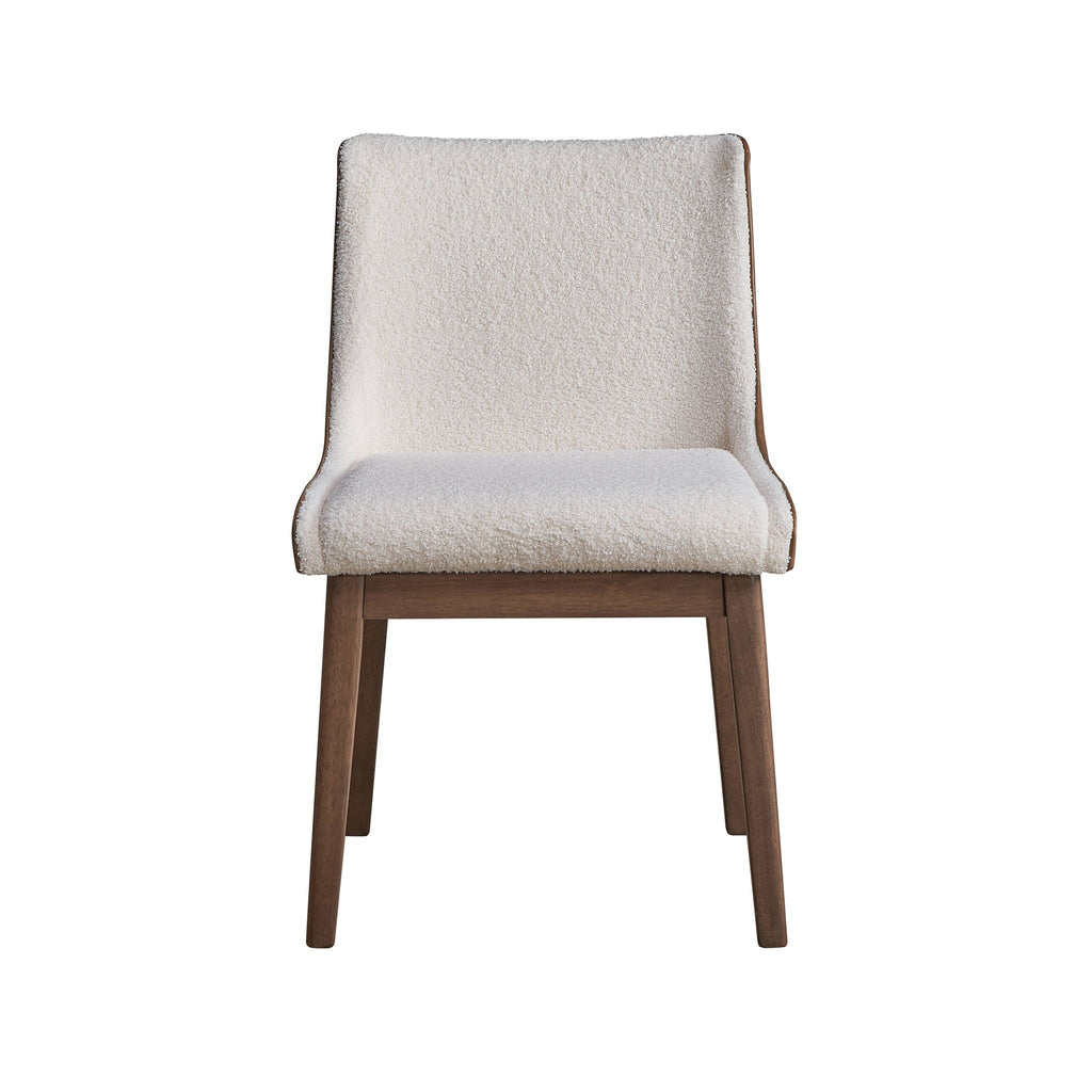 Ginny - Boucle Velvet Side Chair (Set of 2) - Walnut