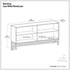 Banting - Low Wide Bookcase - Walnut Brown