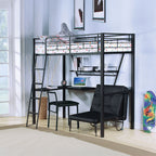 Senon - Adjustable Chair Futon - Silver & Black