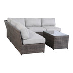 Comfortable Modern Patio Rattan Sectional Set With Cushions