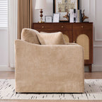 Farmhouse Accent Chair With 2 Bolster Pillows