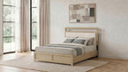 Hendricks Queen Panel Headboard Platform Bed Light Oak