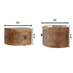 Wall Mounted Rounded Nightstand - Oak