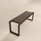 Christina - Bench - Cognac / Dark Brown / Tan
