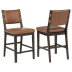 Tegan Faux Leather Upholstered Counter Height Chair Cognac (Set of 2)